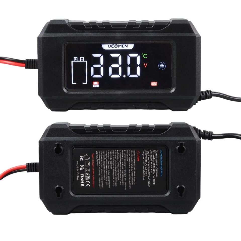 Ucomen UC-C120501B 12 Volt 6 Amper Akıllı Akü Şarj Cihazı