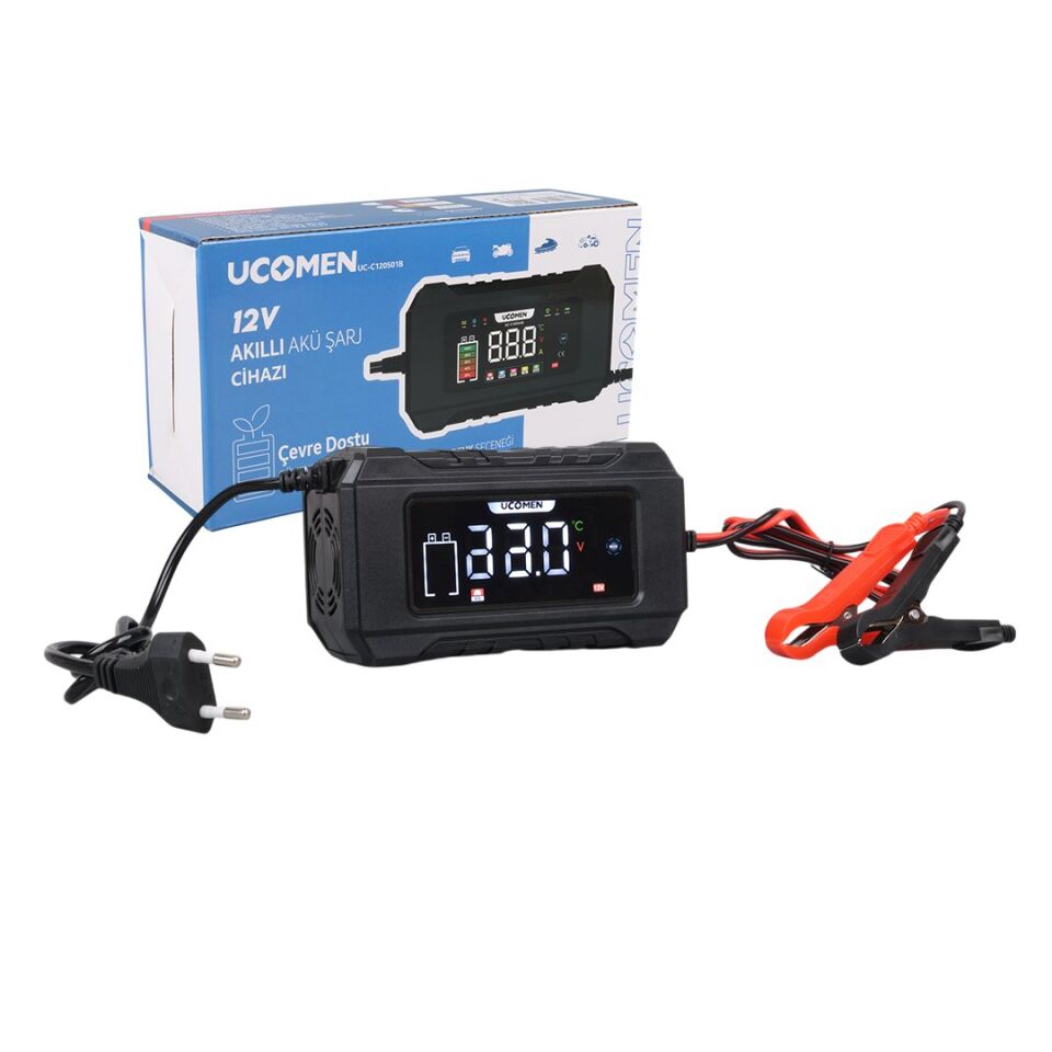 Ucomen UC-C120501B 12 Volt 6 Amper Akıllı Akü Şarj Cihazı