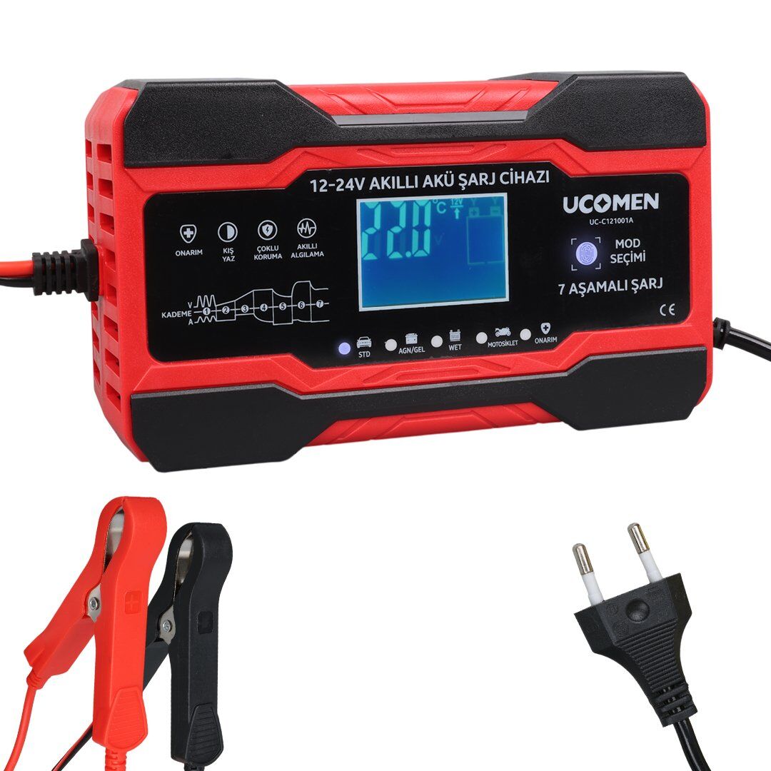 Ucomen UC-C121001A 12/24 Volt 10 Amper Akü Şarj Cihazı