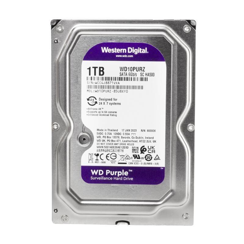 Western Digital Purple WD10PURZ 1 TB Sata 6GB/S 7-24 Güvenlik Harddisk