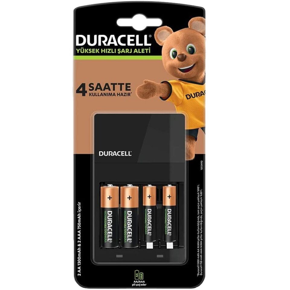 Duracell AA*2 + AAA*2 (Pilli) Hızlı Pil Şarj Aleti CEF14