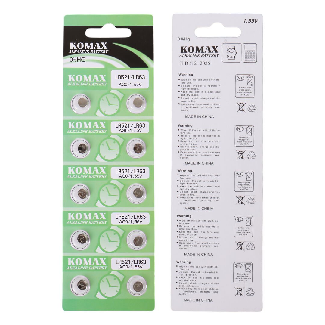 Komax AG-0 Alkalin LR521/379 Düğme Pil (10'lu Paket)