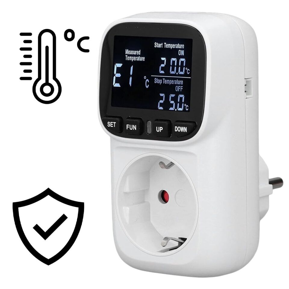 PowerMaster PM-24909 Dijital Termostat Sıcaklık Kontrol Cihazı Priz
