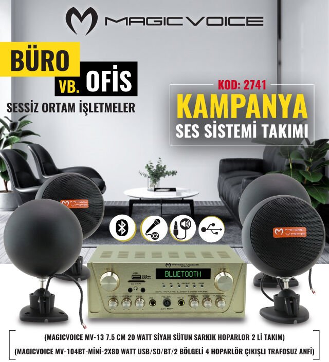 KAMPANYA Magicvoice Büro - Ofis - İşletme Ses Sistemi Seti