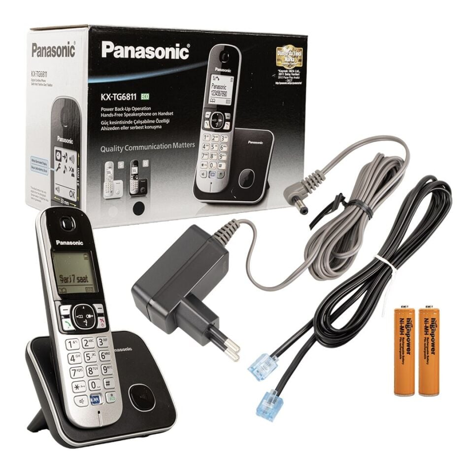 Panasonic KX-TG6811 Dect Telsiz Telefon Siyah