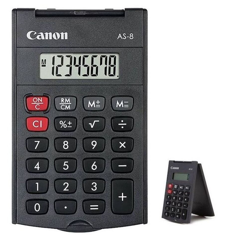 Canon AS-8 Siyah 8 Haneli Kapaklı Cep Tipi Hesap Makinesi