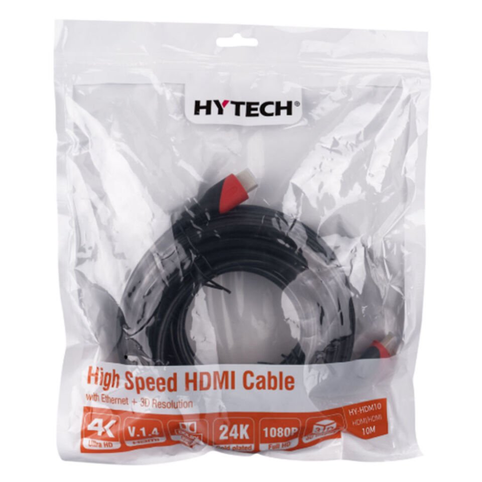 Hytech Hdmi To Hdmi 10M Altın Uçlu 24K 1.4 Ver. 3D Kablosu