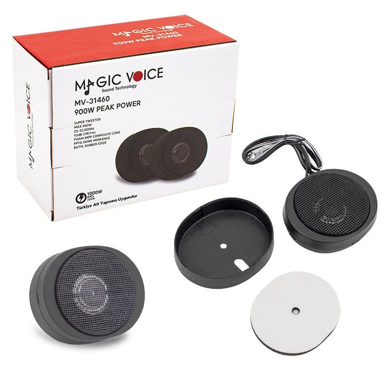 Magicvoice MV-31460 Max 900W / Rms 350 W Dome Oto Tweeter (2'li Takım)