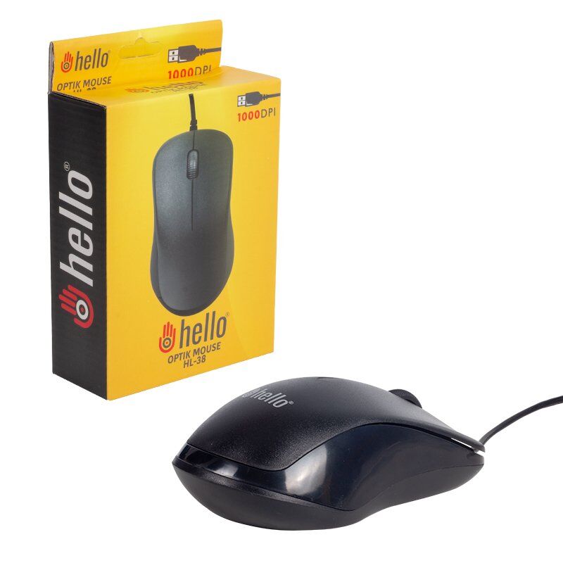 Hello HL-38 Siyah 1000 DPI Kablolu Optik Mouse