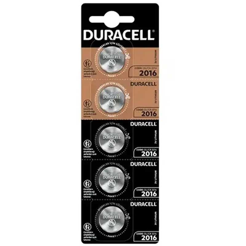 Duracell CR2016 3 Volt Lityum Para Pil (5'li Paket)