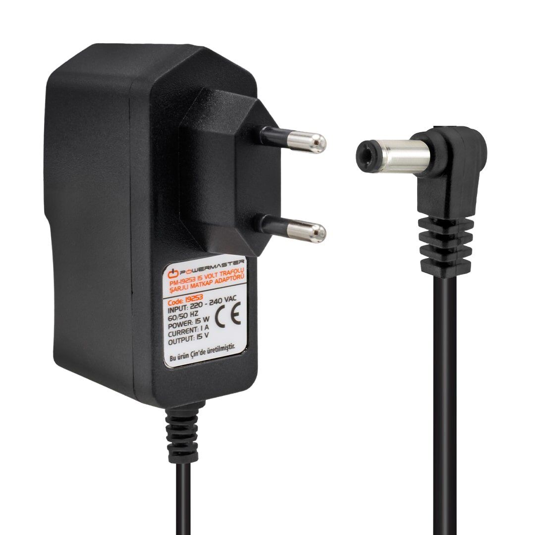 Powermaster PM-19253 15 Volt - 1 Amper - 15 Watt Şarjlı Matkap Adaptörü