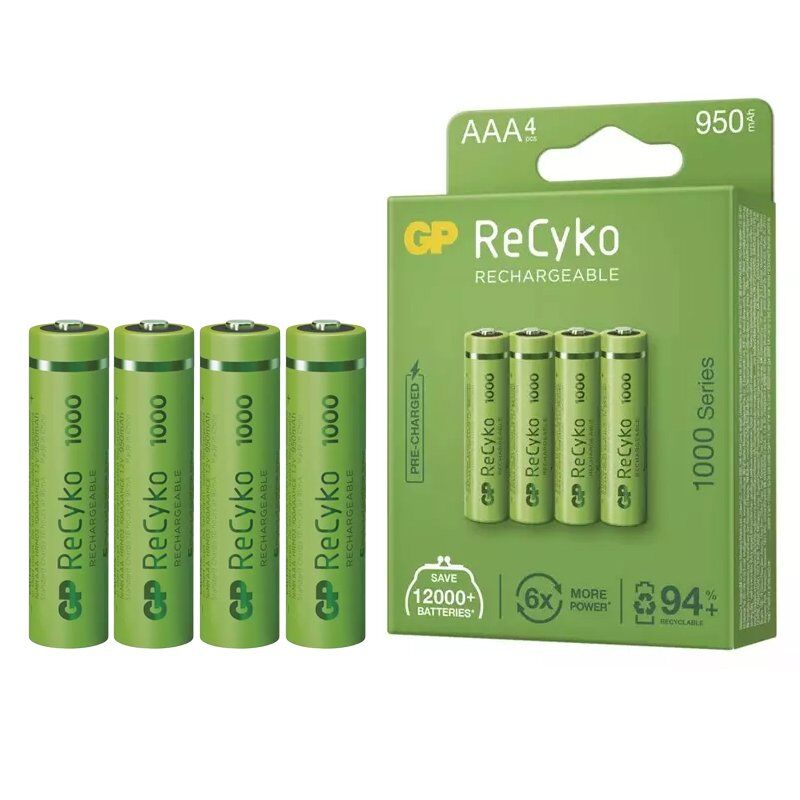 Gp Recyko 950 mAh AAA 4'lü Şarjlı İnce Kalem Pil