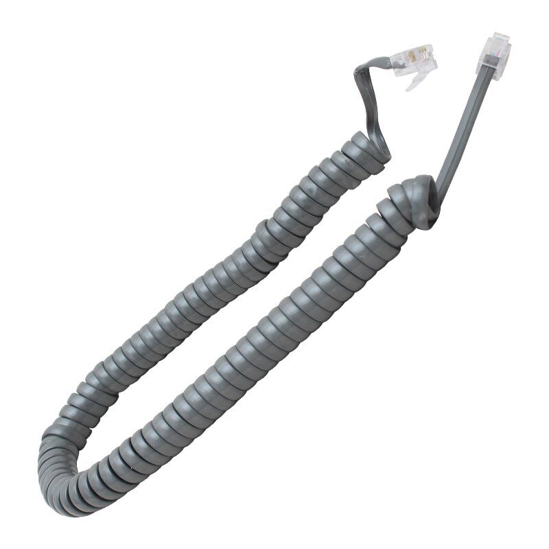Powermaster Gri Telefon Spiral Kablo 4P/4C