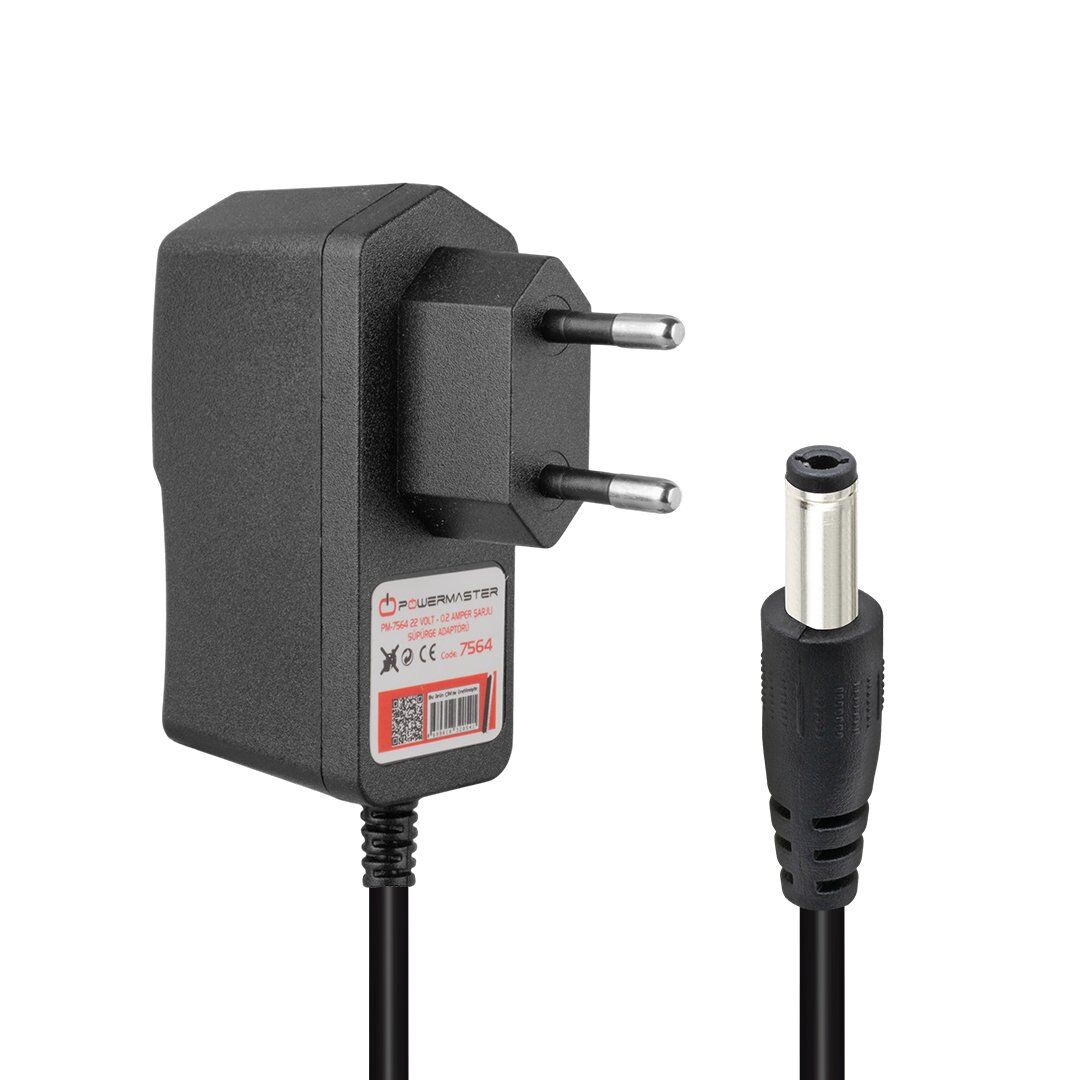 Powermaster PM-7564 22 Volt - 0.2 Amper 5.5*2.5 Mm Uçlu Şarjlı Süpürge Adaptörü