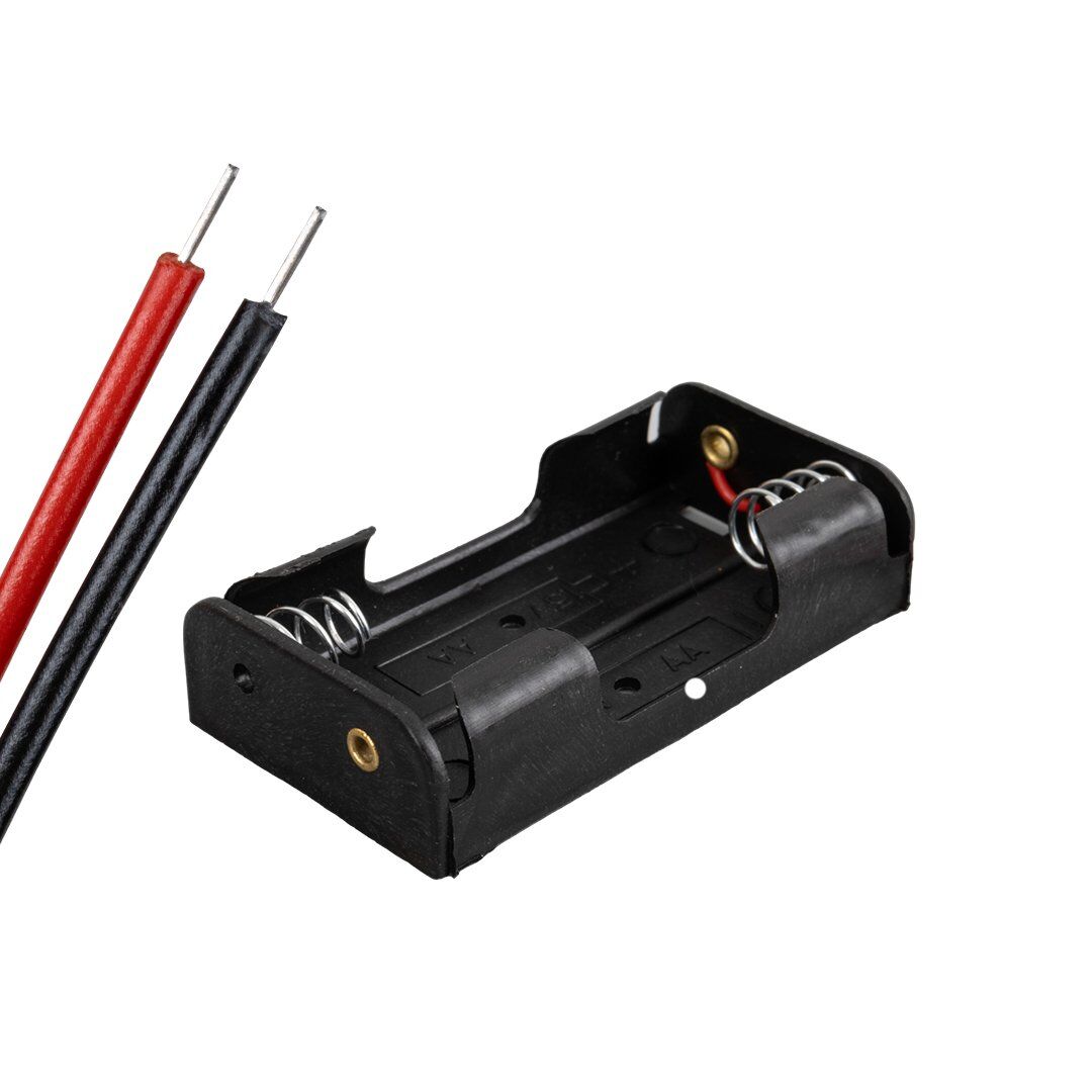 Powermaster IC-233A Plastik Siyah Pil Yuvası 2'Li AA