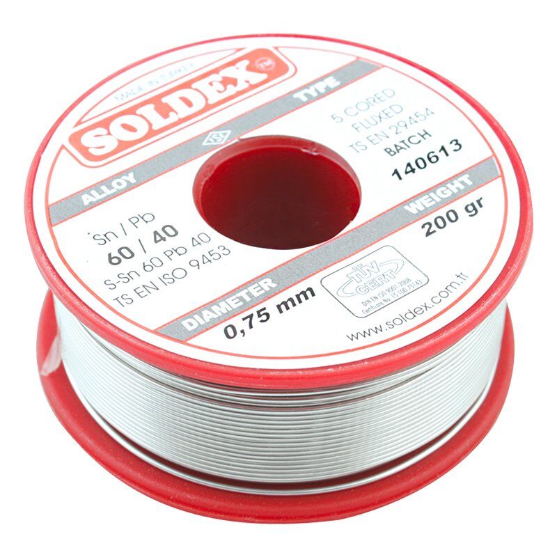 Soldex SN60 PB40 200 Gr 0,75 Mm İnce Lehim Teli