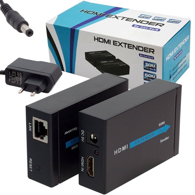 Powermaster HDMI To Cat5-Cat6 Extender 60 Metre Uzatıcı